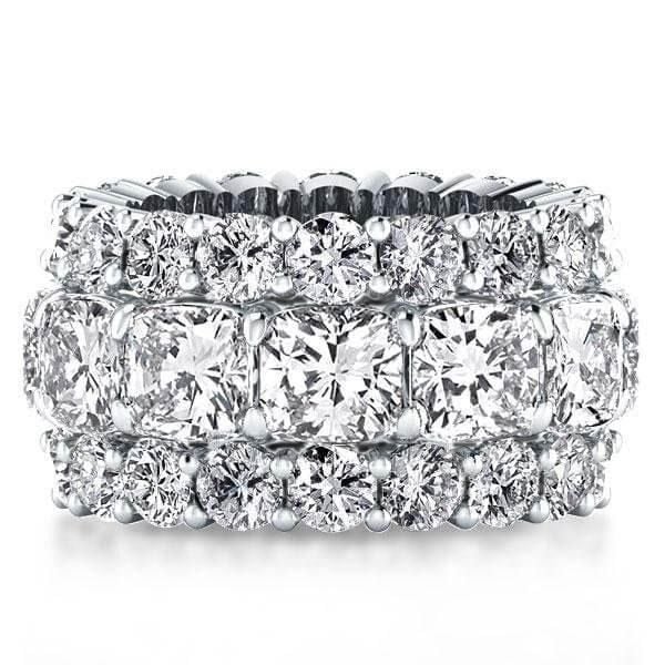 Eternity Cushion Cut White Sapphire Wedding Band Eternity Band For Women Belovegrace