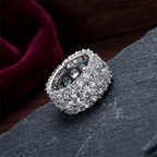 Luxury Triple Row Cushion Cut White Sapphire Eternity Wedding Band For Women