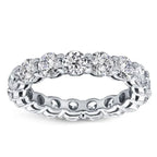 Classic Eternity Round Cut White Sapphire Wedding Band For Women Belovegrace
