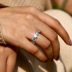 Classic Eternity Round Cut White Sapphire Wedding Band For Women Belovegrace