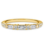 Classic Half Eternity Baguette & Round Cut White Sapphire Wedding Band For Women Belovegrace