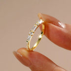 Classic Half Eternity Baguette & Round Cut White Sapphire Wedding Band For Women Belovegrace