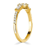 Classic Half Eternity Baguette & Round Cut White Sapphire Wedding Band For Women Belovegrace