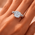 Modern Bezel Set Cushion Cut Moissanite Engagement Ring