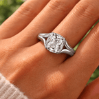 Modern Bezel Set Cushion Cut Moissanite Engagement Ring