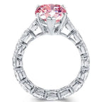Classic Pear Cut Pink Sapphire Eternity Band Engagement Ring For Women Belovegrace