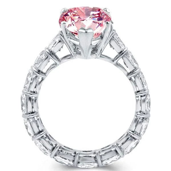 Classic Pear Cut Pink Sapphire Eternity Band Engagement Ring For Women Belovegrace