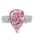 Classic Pear Cut Pink Sapphire Eternity Band Engagement Ring For Women Belovegrace