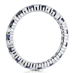 Classic Eternity Round Cut White & Blue Sapphire Wedding Band For Women Belovegrace