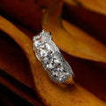 Halo Cushion Cut White Sapphire Half Eternity Wedding Band For Women Belovegrace