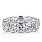 Halo Cushion Cut White Sapphire Half Eternity Wedding Band For Women Belovegrace