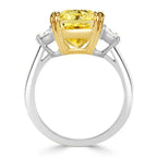 Two Tone Double Prong Radiant Cut Yellow Sapphire Engagement Ring For Women Belovegrace