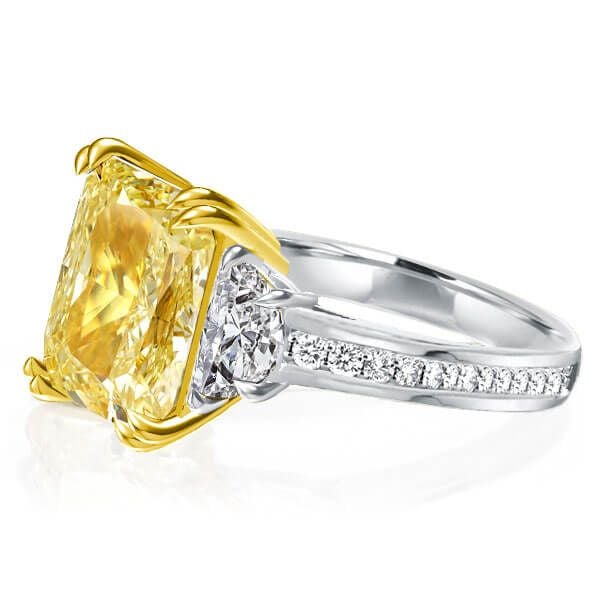 Two Tone Double Prong Radiant Cut Yellow Sapphire Engagement Ring For Women Belovegrace