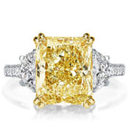 Two Tone Double Prong Radiant Cut Yellow Sapphire Engagement Ring For Women Belovegrace