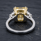 Classic 3 Stone Canary Sapphire Radiant Cut Fancy Engagement Ring