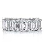 Classic Emerald Cut White Sapphire Eternity Wedding Band For Women Belovegrace