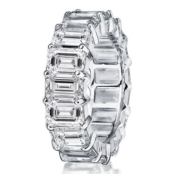 Classic Emerald Cut White Sapphire Eternity Wedding Band For Women Belovegrace