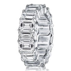 Classic Emerald Cut White Sapphire Eternity Wedding Band For Women Belovegrace
