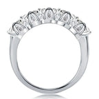 Five Stone Cushion Cut White Sapphire Half Eternity Wedding Band For Women Belovegrace