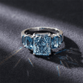 Classic 4 Prongs Radiant Cut Blue Topaz Engagement Ring