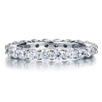 Cassic Eternity Round Cut White Sapphire Wedding Band For Women Belovegrace