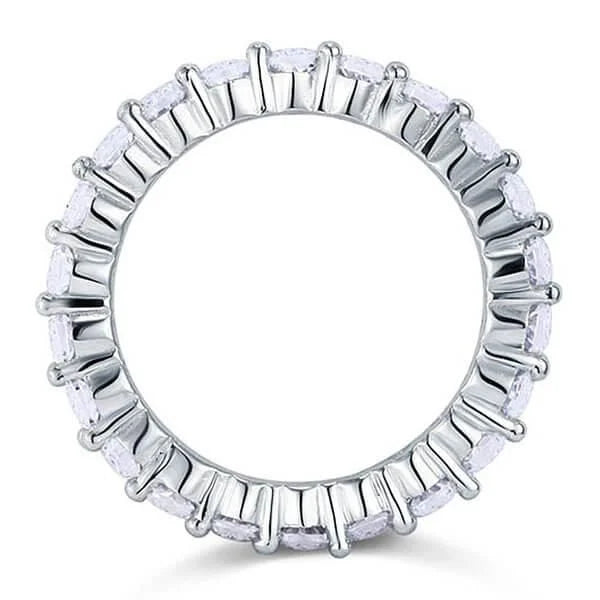 Cassic Eternity Round Cut White Sapphire Wedding Band For Women Belovegrace