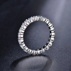 Cassic Eternity Round Cut White Sapphire Wedding Band For Women Belovegrace