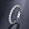 Cassic Eternity Round Cut White Sapphire Wedding Band For Women Belovegrace