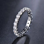 Cassic Eternity Round Cut White Sapphire Wedding Band For Women Belovegrace