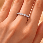 Classic Round Cut Moissanite Eternity Wedding Band For Women