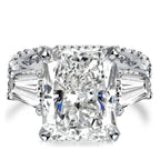 Unique Design Radiant Cut White Sapphire Engagement Ring For Women Belovegrace