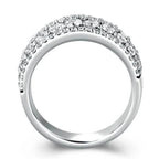 Multi Row Round Cut White Sapphire Wedding Band For Women Belovegrace