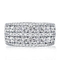Multi Row Round Cut White Sapphire Wedding Band For Women Belovegrace