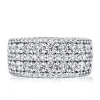 Multi Row Round Cut White Sapphire Wedding Band For Women Belovegrace