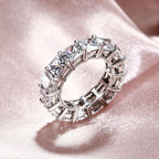 Classic Eternity Cushion Cut White Sapphire Wedding Band For Women Belovegrace