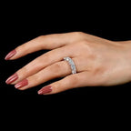 Classic Eternity Cushion Cut White Sapphire Wedding Band For Women Belovegrace