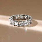 Classic Eternity Cushion Cut White Sapphire Wedding Band For Women Belovegrace