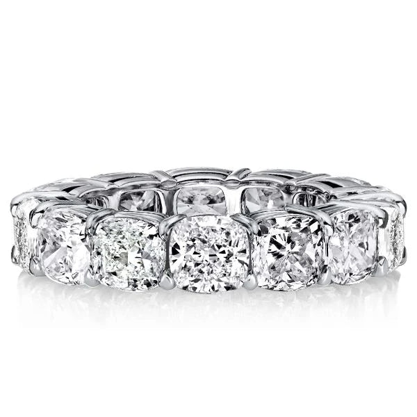 Classic Eternity Cushion Cut White Sapphire Wedding Band For Women Belovegrace
