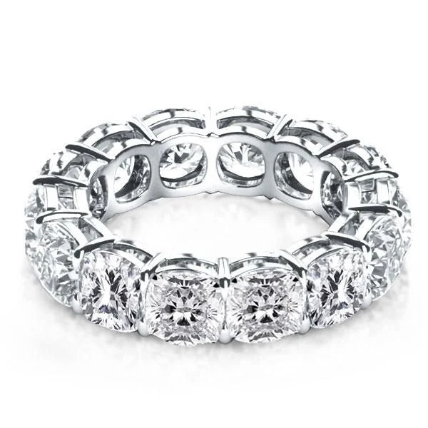 Classic Eternity Cushion Cut White Sapphire Wedding Band For Women Belovegrace