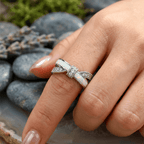 Luxury Jewelry Round Cut Opal & White Sapphire Wedding Band For Women