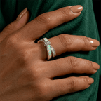 Luxury Jewelry Round Cut Opal & White Sapphire Wedding Band For Women
