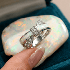 Luxury Jewelry Round Cut Opal & White Sapphire Wedding Band For Women
