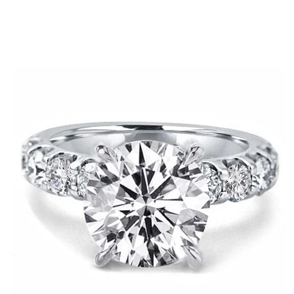 Classic Round Cut White Sapphire Engagement Ring For Women Belovegrace