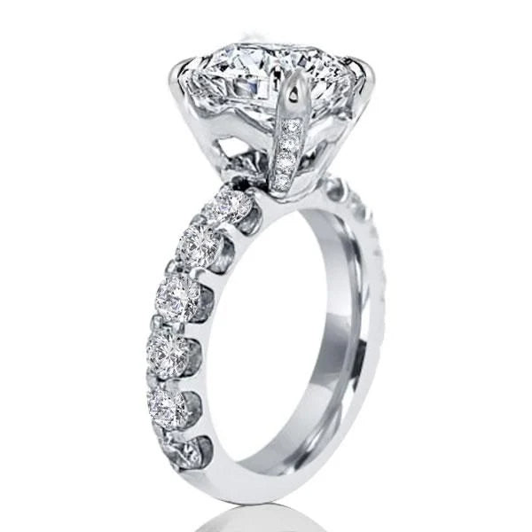 Classic Round Cut White Sapphire Engagement Ring For Women Belovegrace