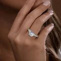 Classic Round Cut White Sapphire Engagement Ring For Women Belovegrace