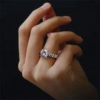 Classic Round Cut White Sapphire Engagement Ring For Women Belovegrace
