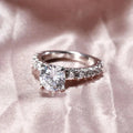 Classic Round Cut White Sapphire Engagement Ring For Women Belovegrace