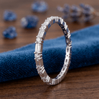 Classic Baguette Cut White Sapphire Eternity Wedding Band For Women