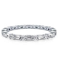 Classic Baguette Cut White Sapphire Eternity Wedding Band For Women Belovegrace