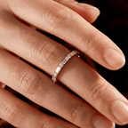 Classic Baguette Cut White Sapphire Eternity Wedding Band For Women